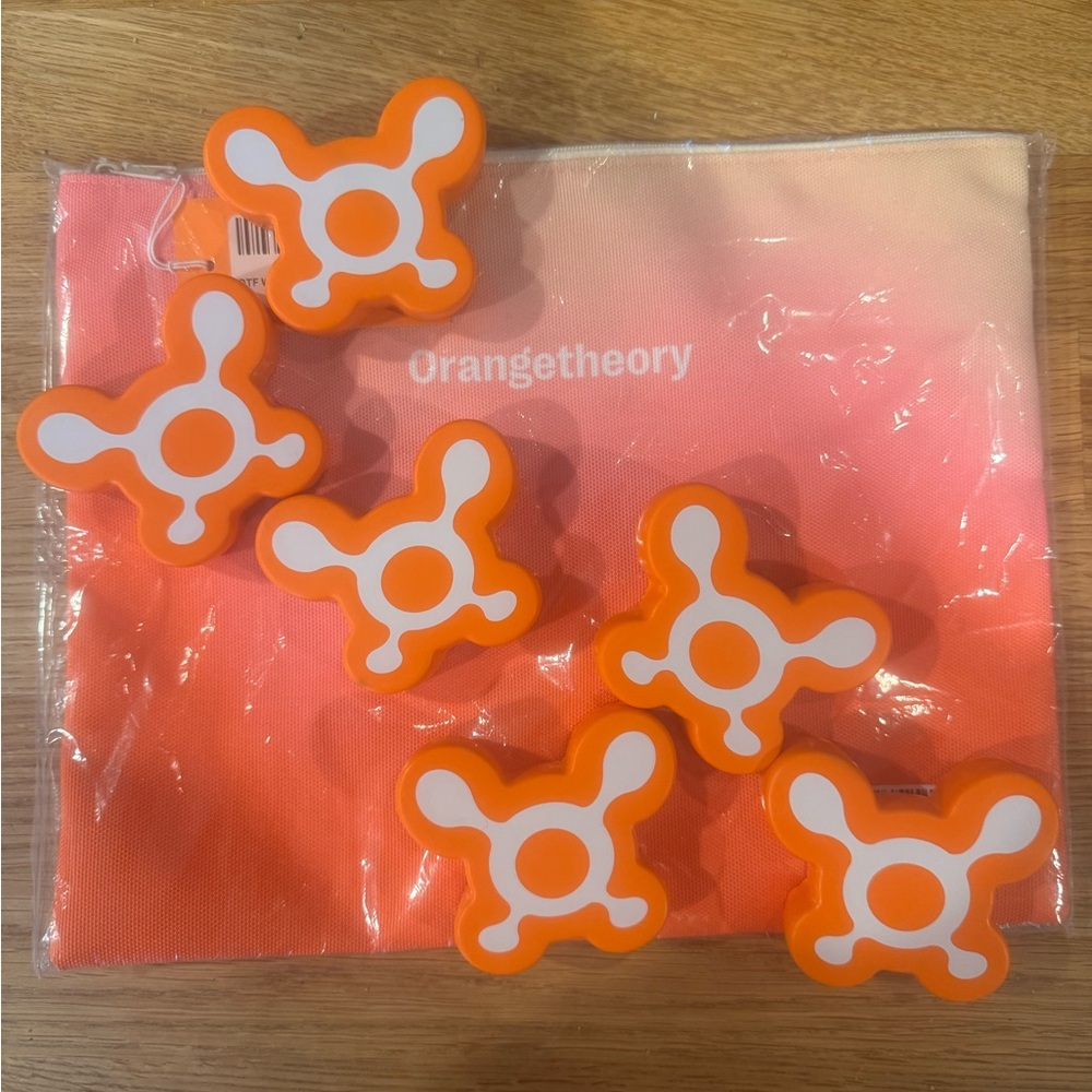 Orangetheory Orange and White Stress Toys and Bag